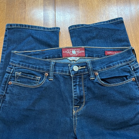 32. Lucky Womens Sofia Straight Ankle size 6 28 x 29 Dark Wash - Picture 3 of 5